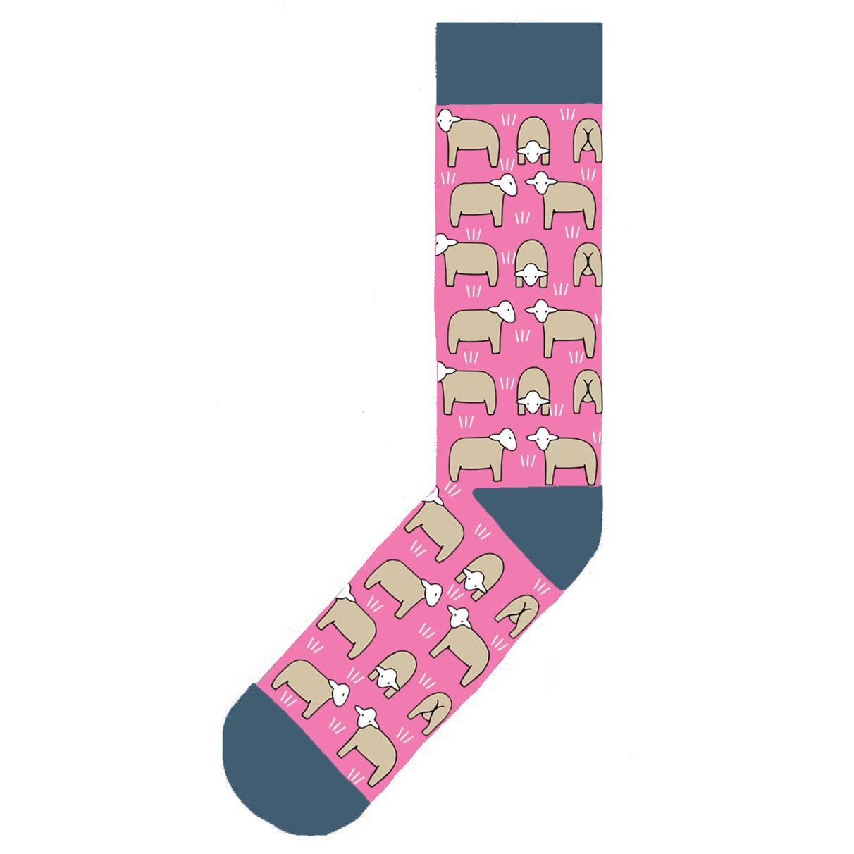 Red Tractor Designs - Sheep  Pink Cotton Socks L