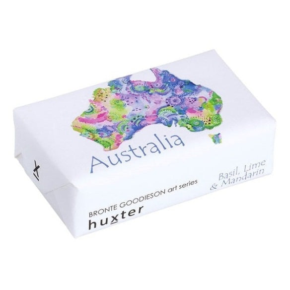 Blue Map of Australia - Bronte Goodieson Artist - Huxter Soap - Basil, Lime & Mandarin