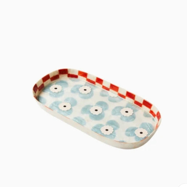 Paradis Blue Flower Tray