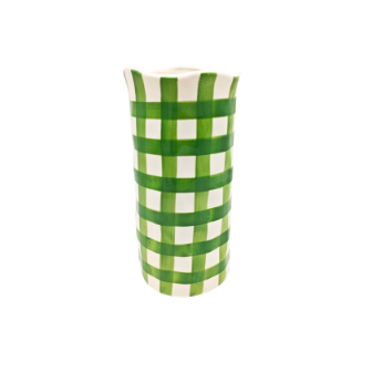 Large Vase - Dark Green Gingham