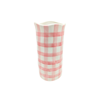 Large Vase - Pink Gingham