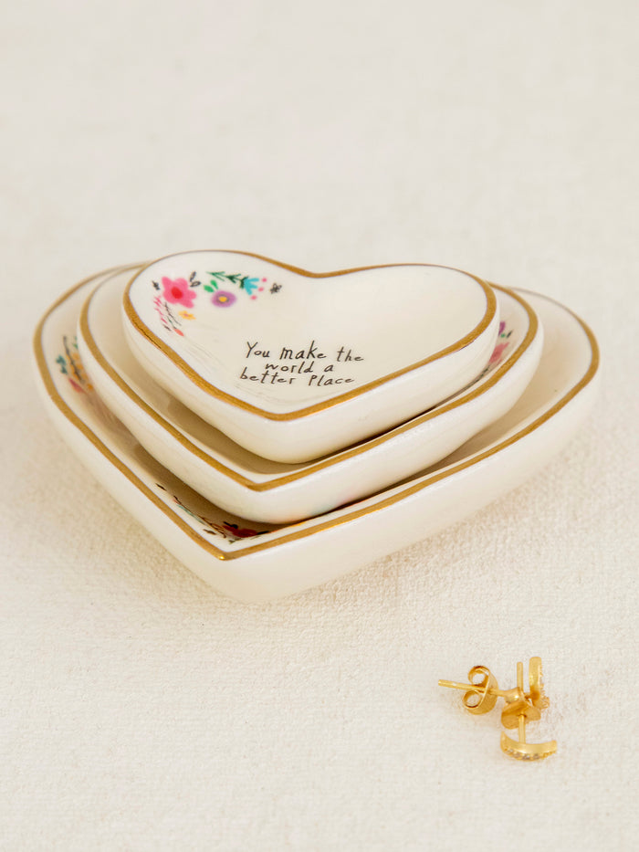 Nesting Heart Trinket Dishes - Set of 3