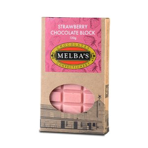 Melba's Strawberry Chocolate Block 130g
