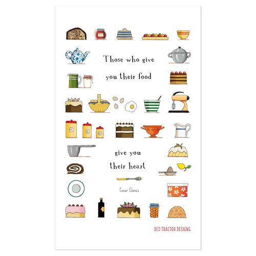 food from the heart linen tea towel