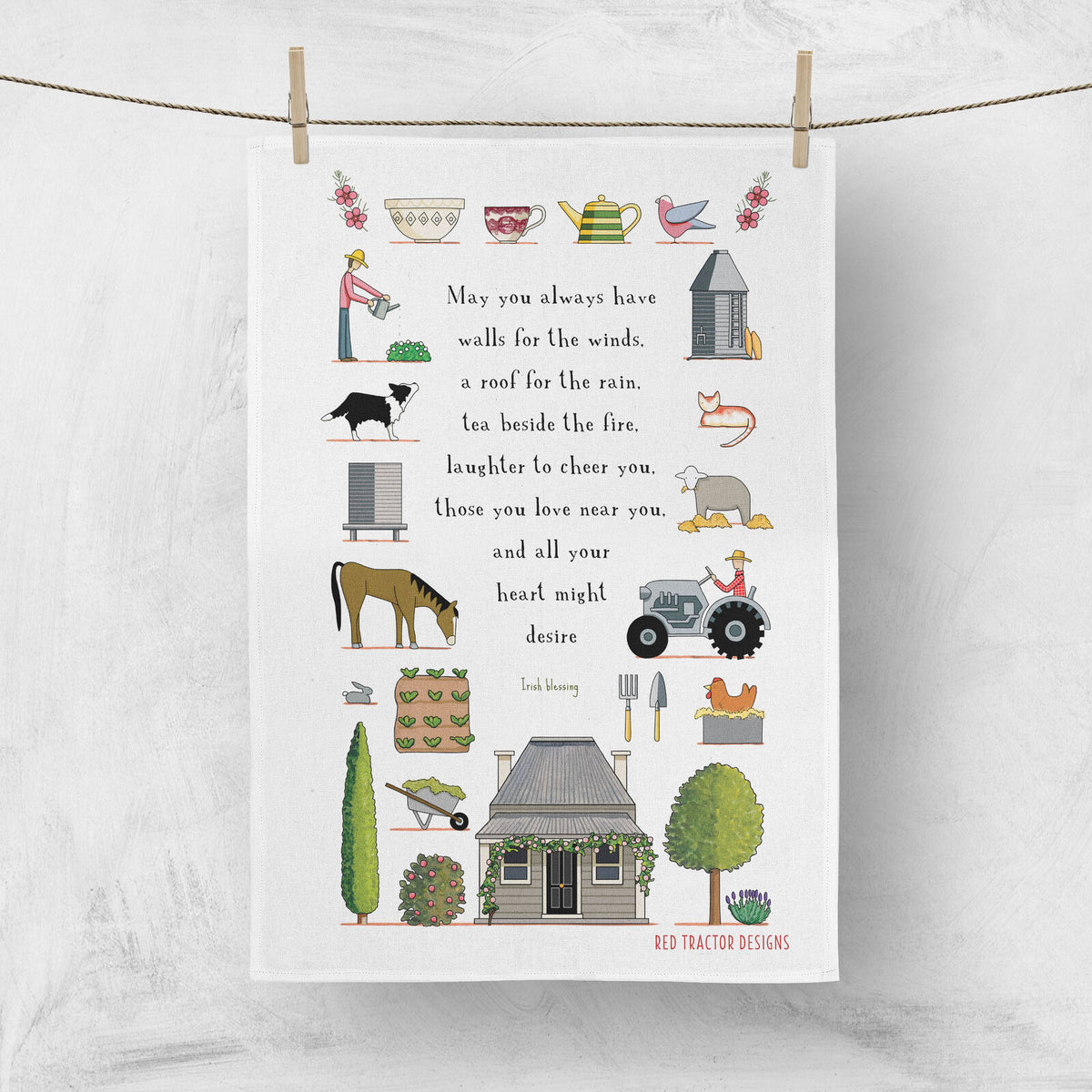 RTD Linen Tea Towel - A Happy Life