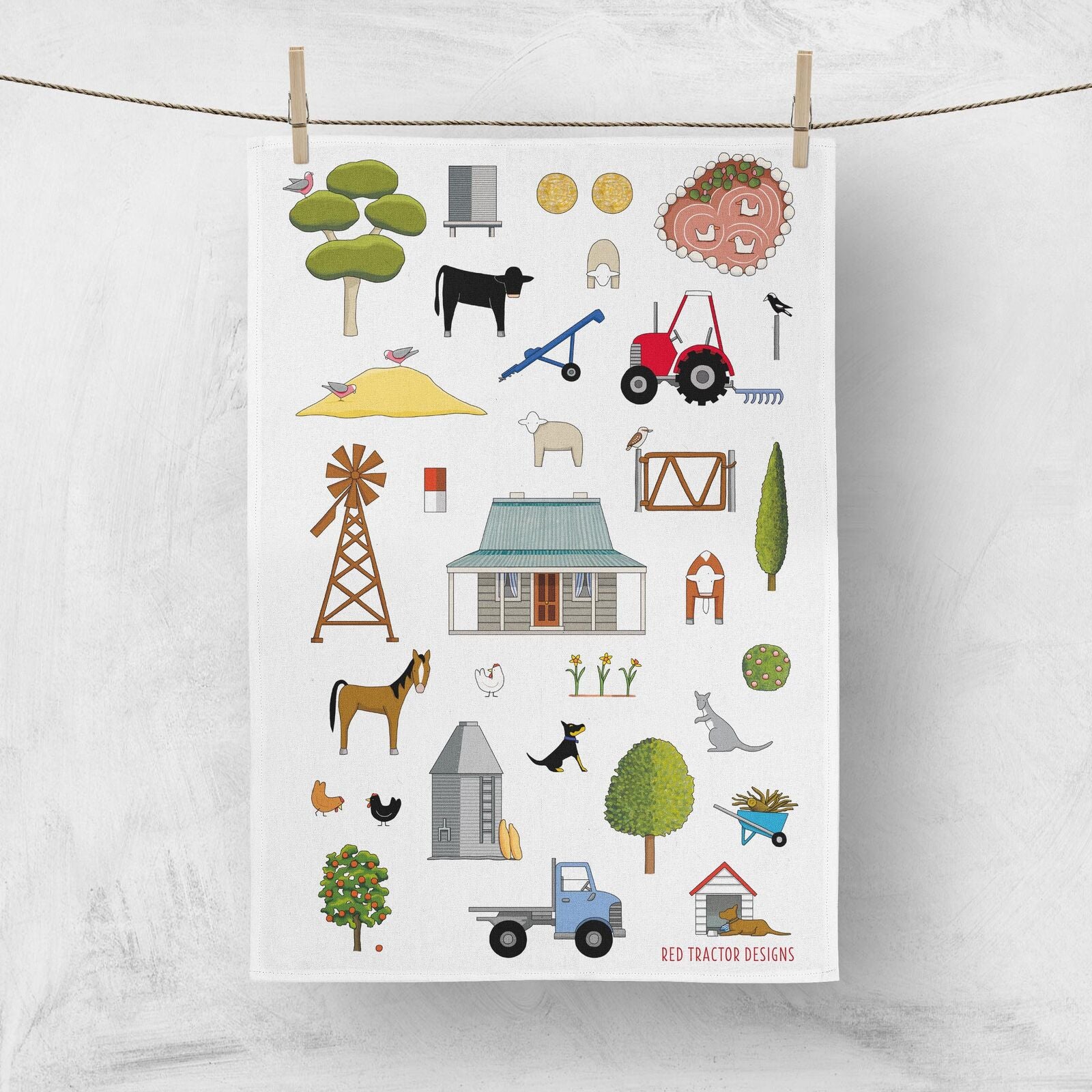 Red Tractor Tea Towel - Homing Instincts