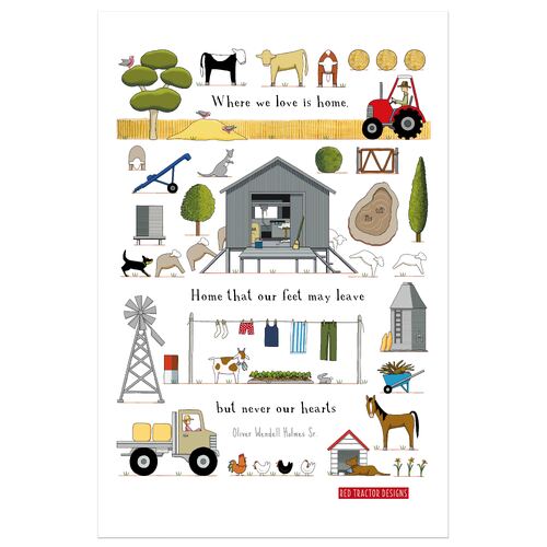 homing instincts linen tea towel