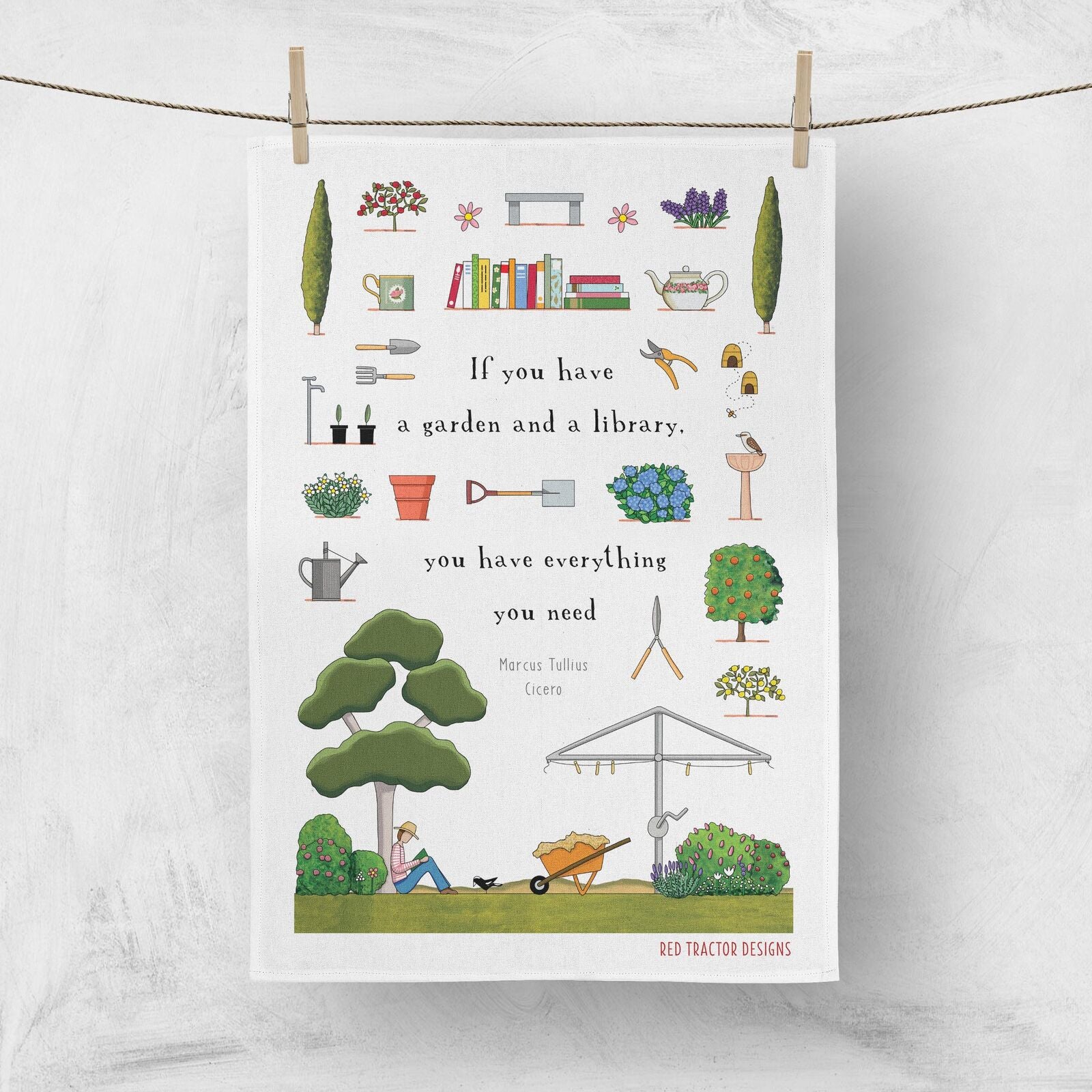 Red Tractor Tea Towel - Practising Contentment