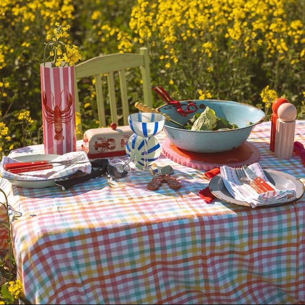 Candy Gingham Cotton Tablecloth