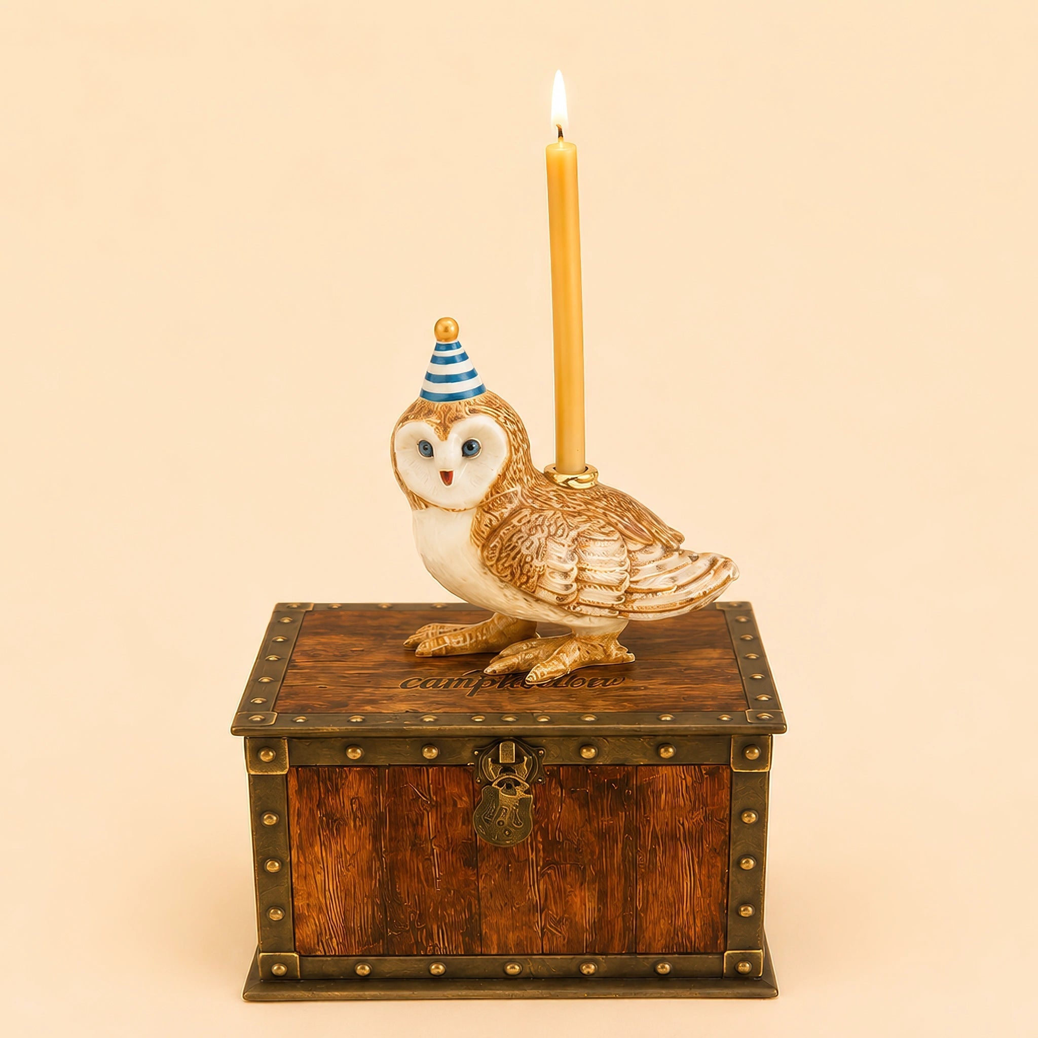 Barn Owl Cake Topper | Porcelain Candle Holder