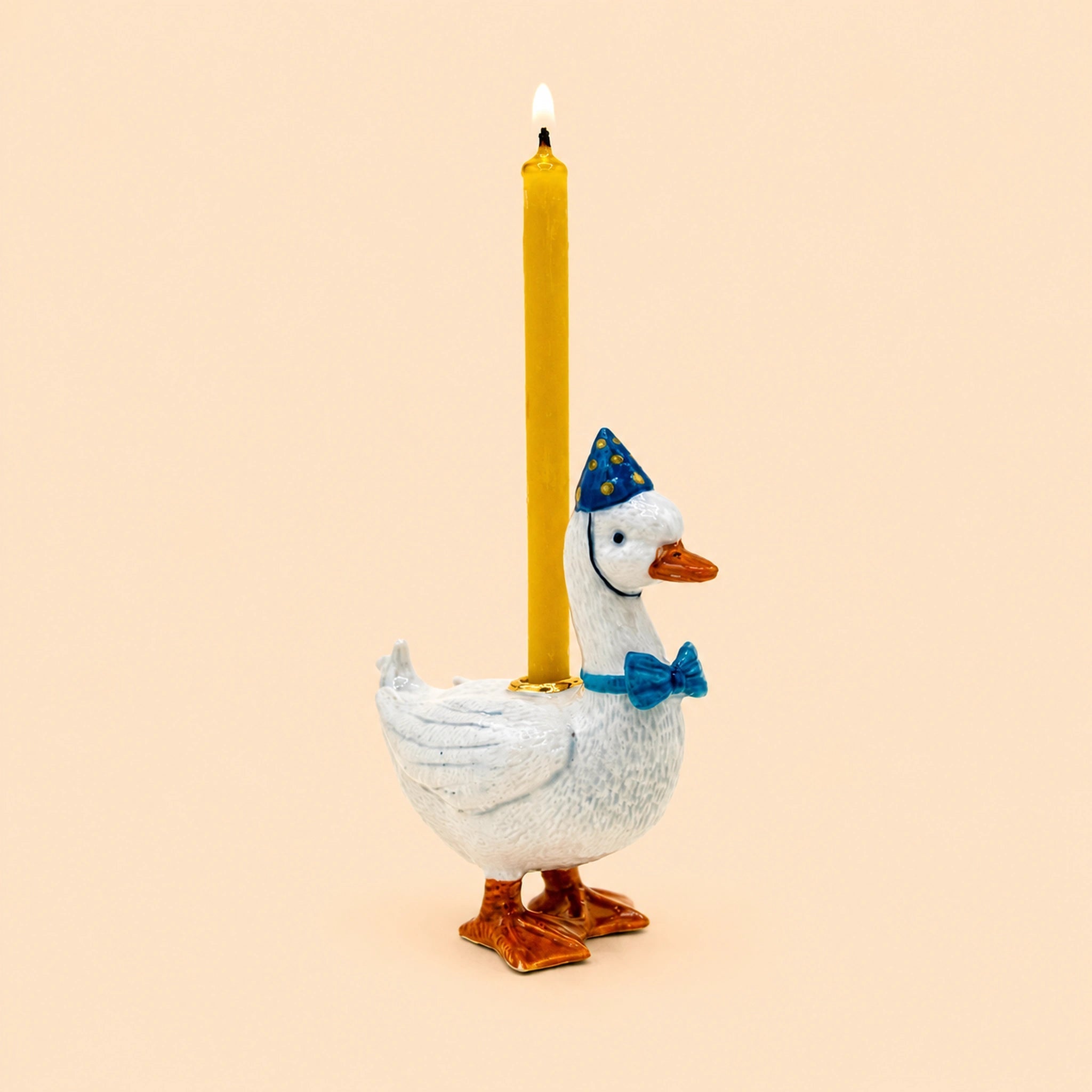 Blue Goose Cake Topper | Porcelain Candle Holder