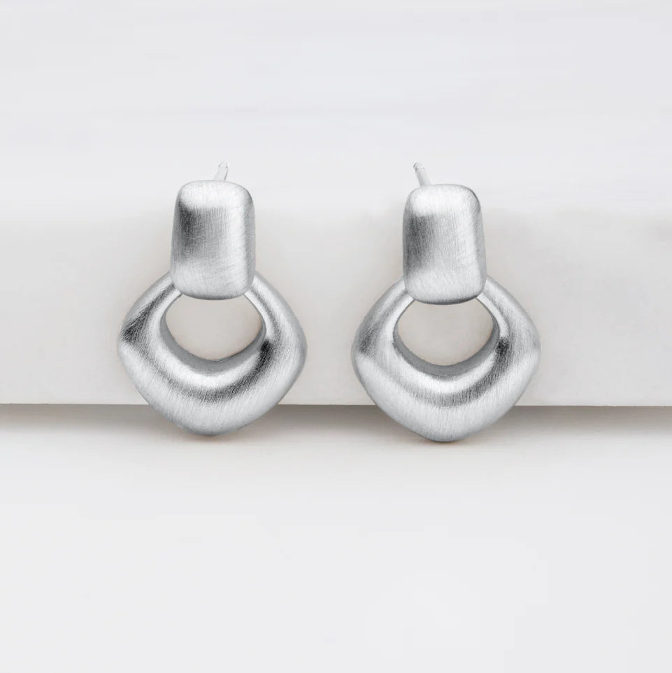 Nova Earring - in Brushed Gold & Brushed Silver