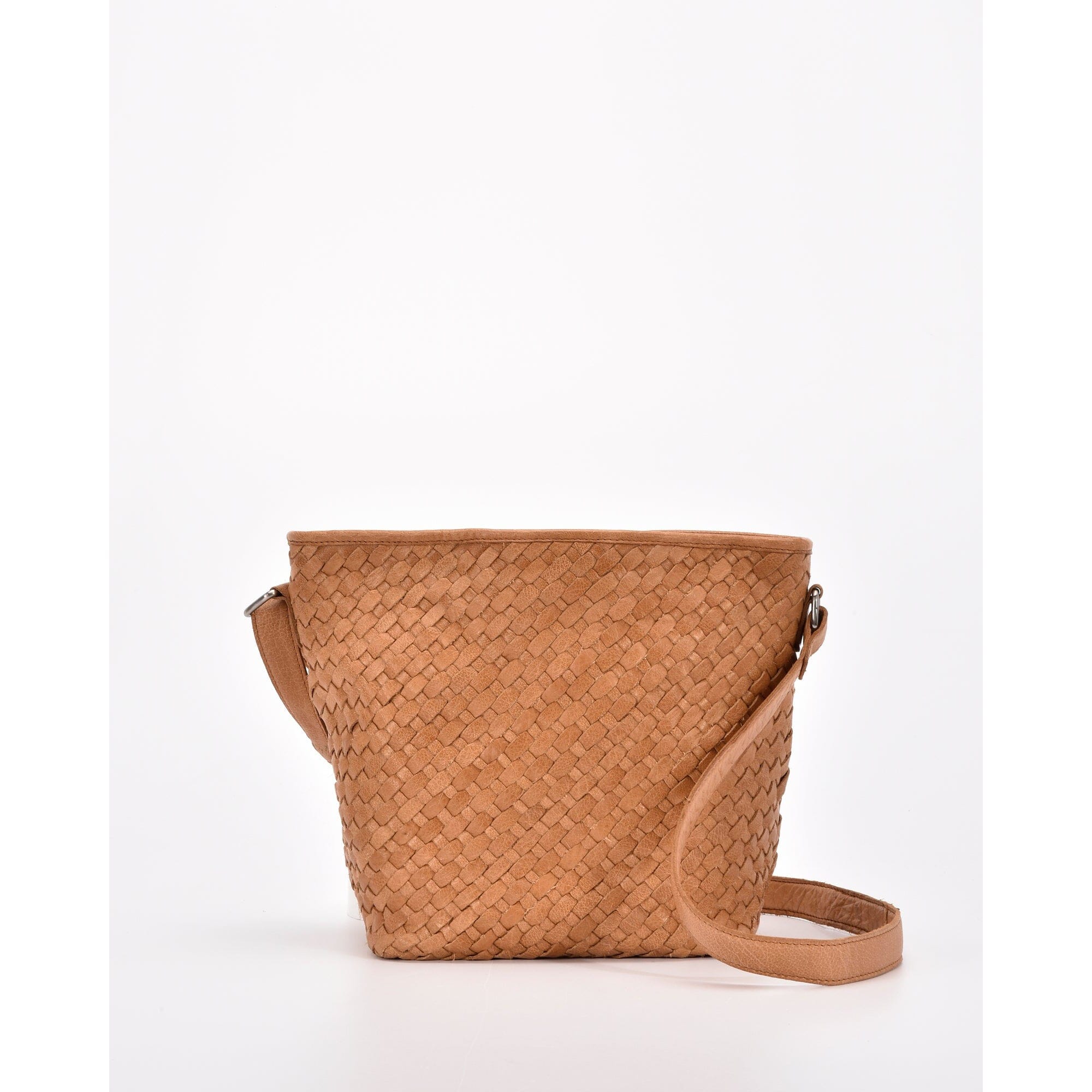 Canterbury Woven Leather Bucket Bag Designer: Cobb & Co