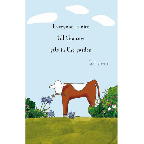 RTD Greeting Card - Cow In The Garden