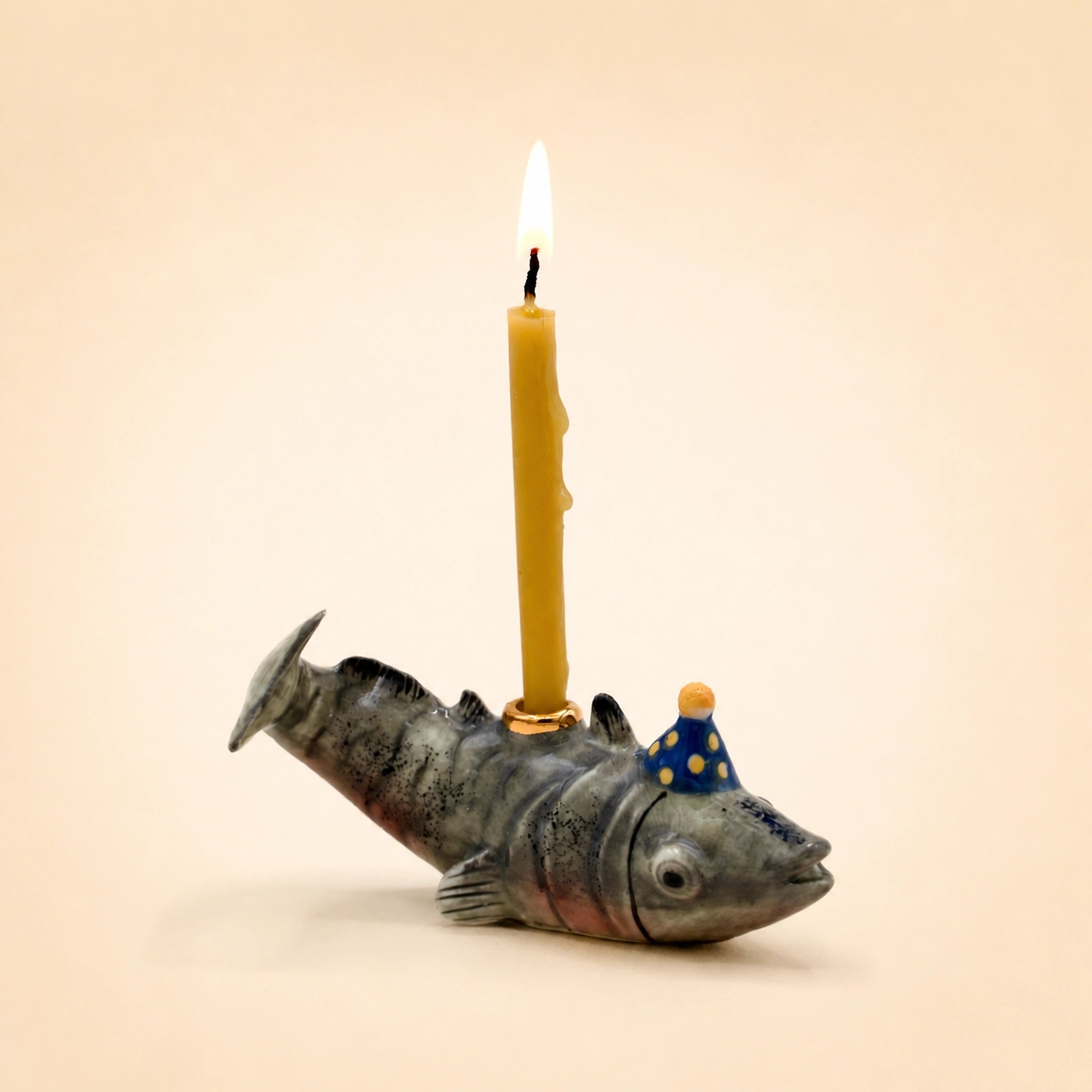 Fish Cake Topper | Porcelain Candle Holder