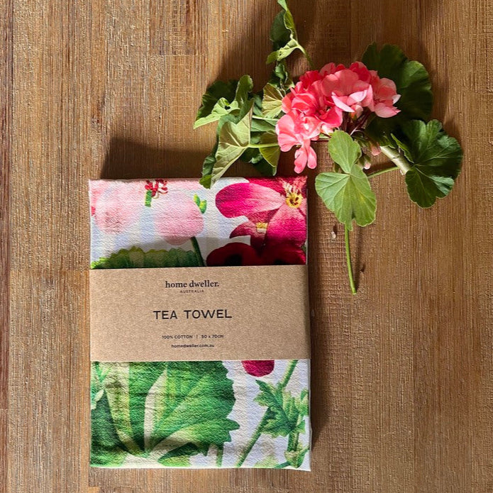 Geranium Tea Towel