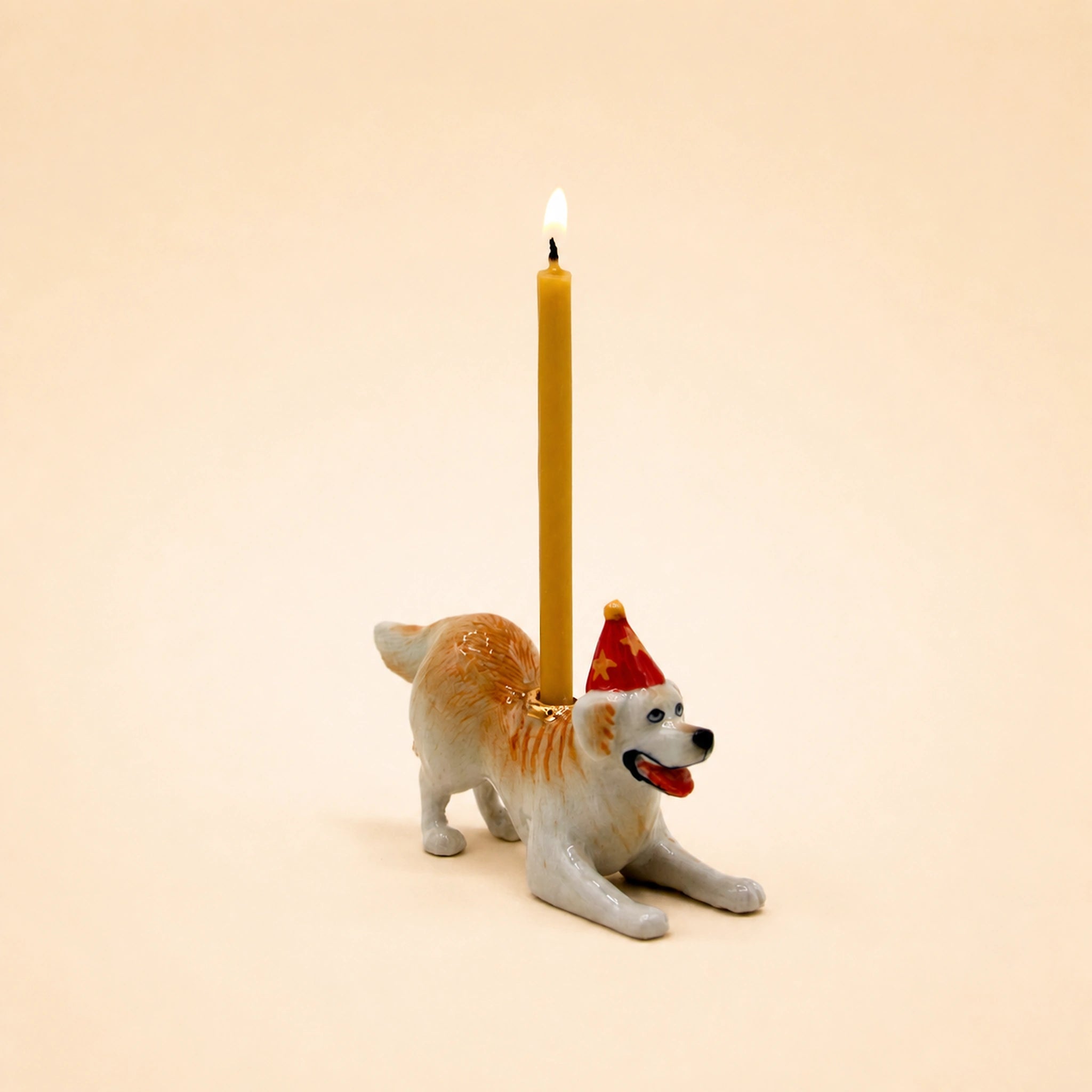 Golden Retriever Cake Topper | Porcelain Candle Holder