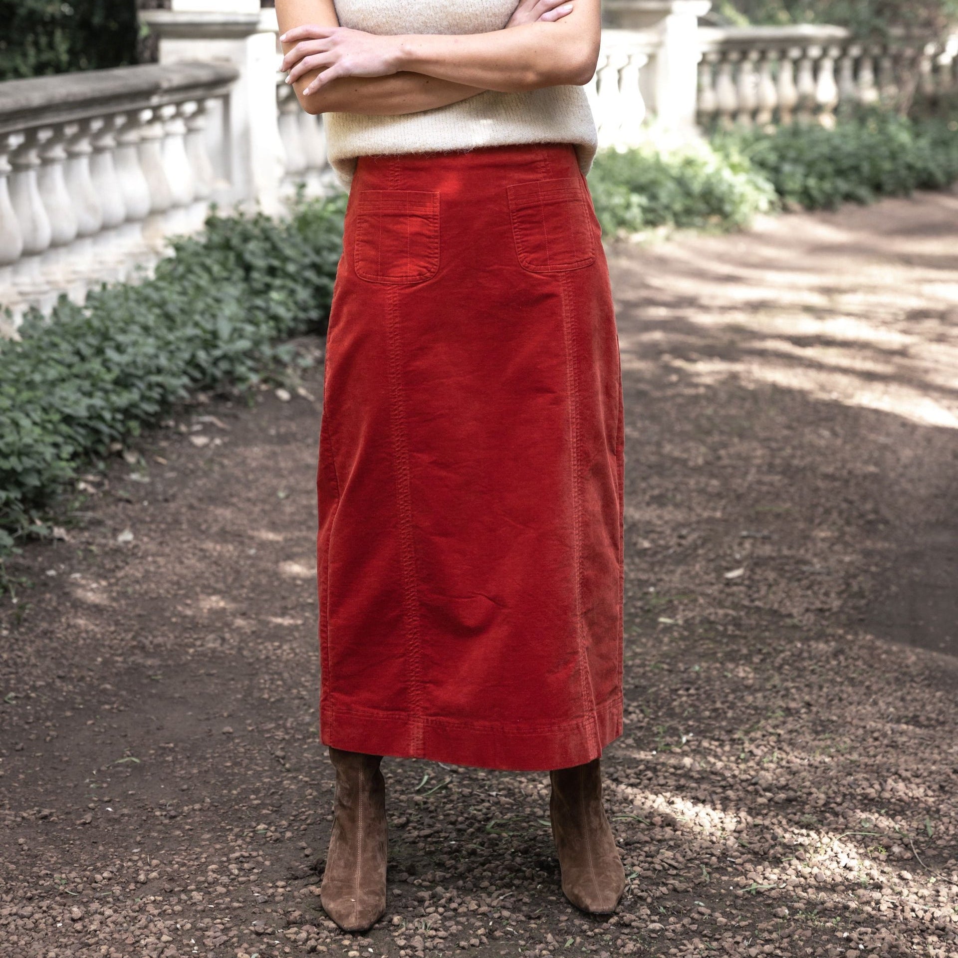 Va Va Velour Skirt - Rust