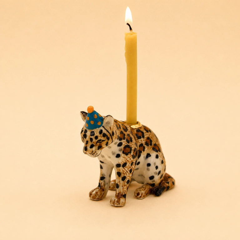Jaguar Cake Topper | Porcelain Candle Holder