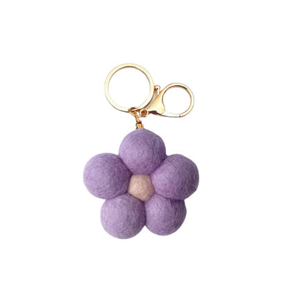 Felt Flower Keychain - Lilac