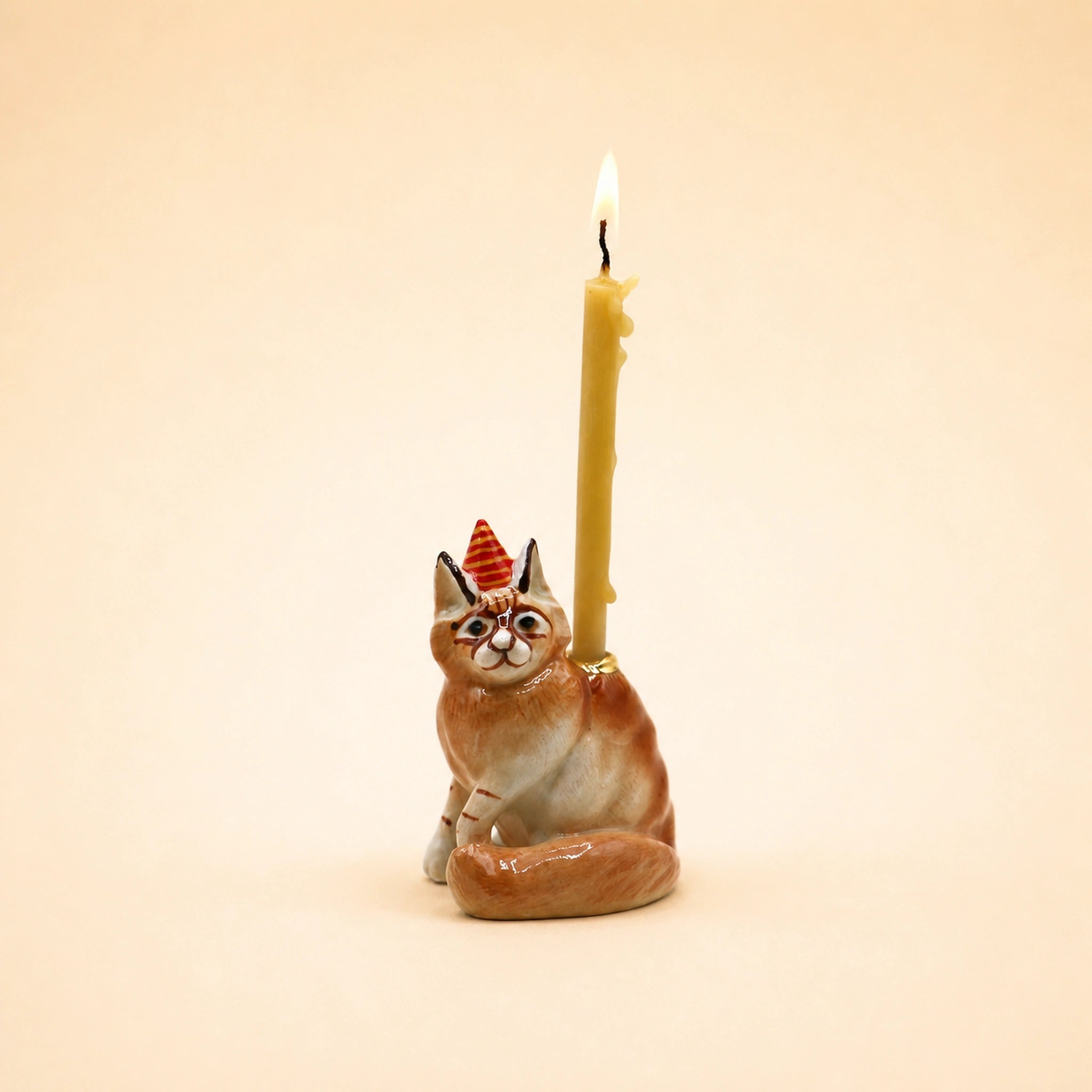 Maine Cat Cake Topper | Porcelain Candle Holder