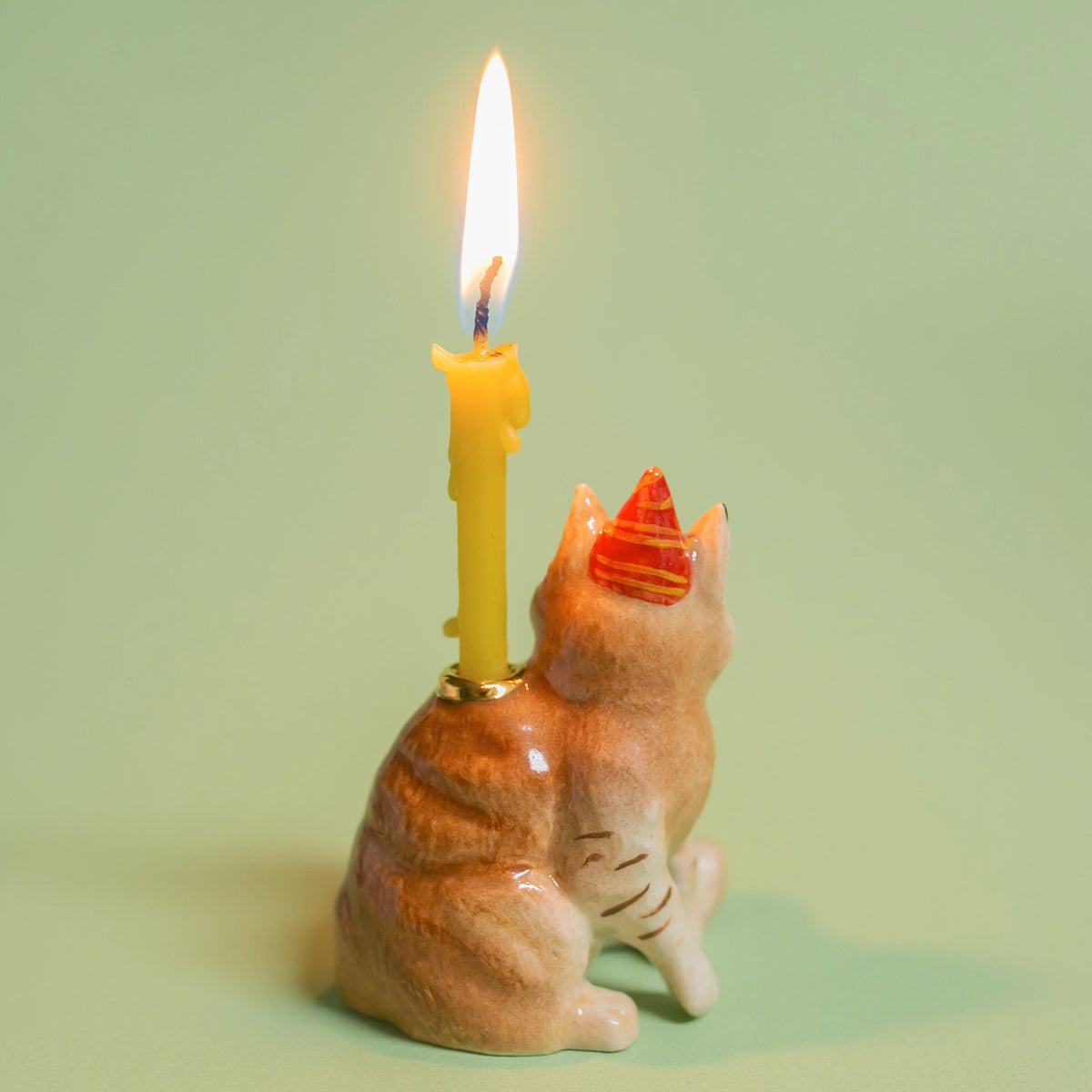 Maine Cat Cake Topper | Porcelain Candle Holder