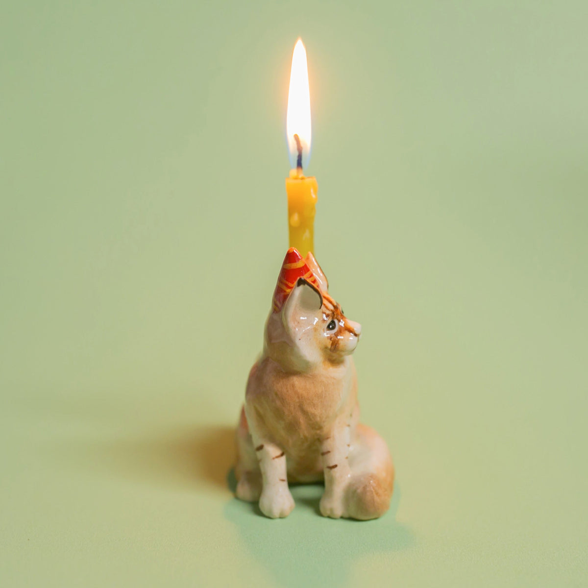 Maine Cat Cake Topper | Porcelain Candle Holder