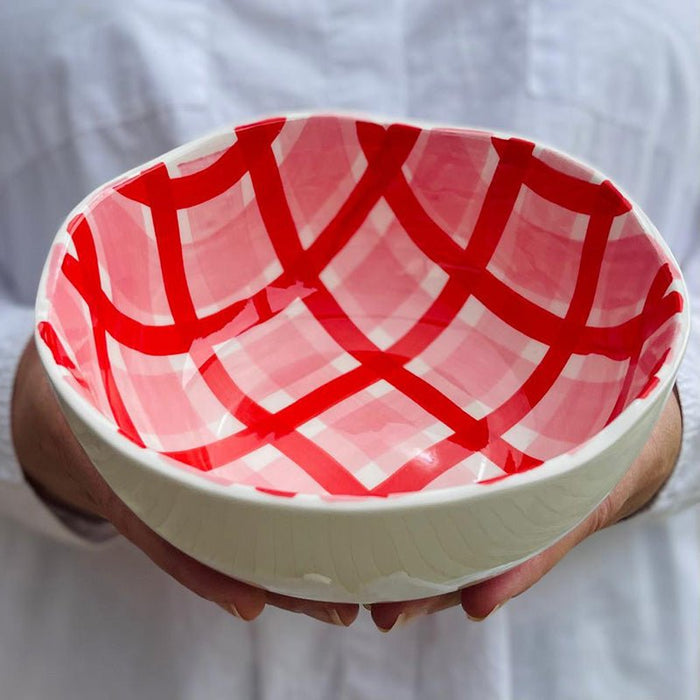 SMALL PINK AND RED SALAD BOWL