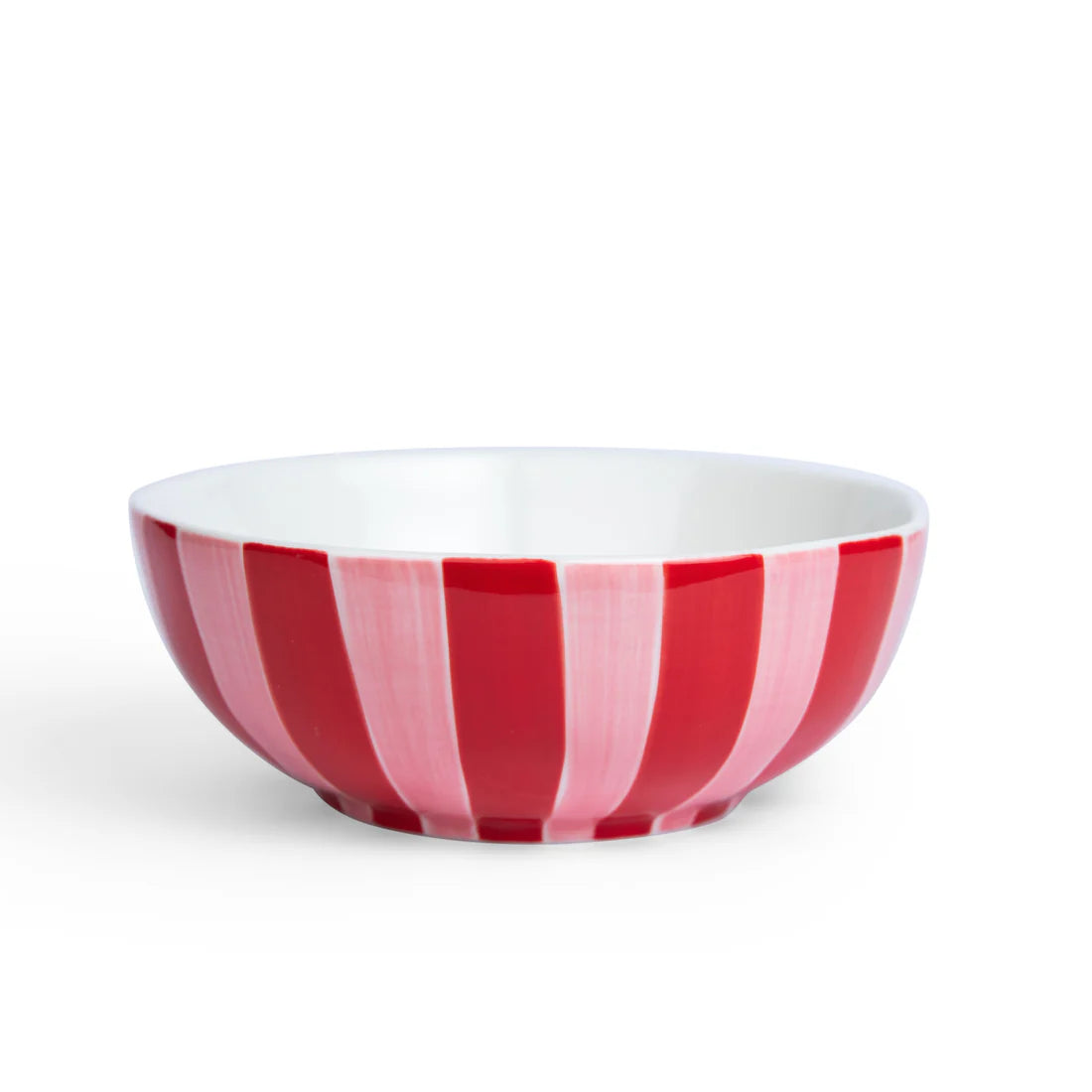Medium Bowl - Pink & Red Stripe