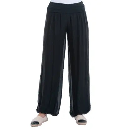 VERA MAY BLACK ITALIAN SILK PANT