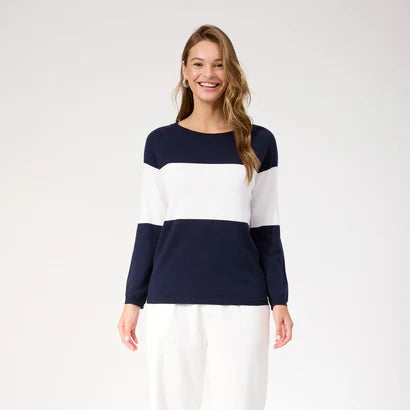 Savoie Stripe Jumper - Navy