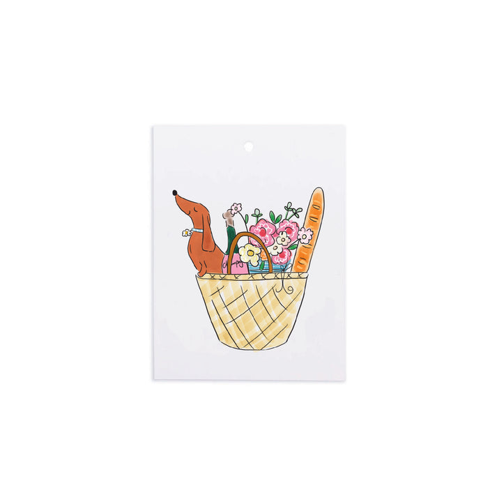 Miss Peahean Dachsund Picnic Gift Tag