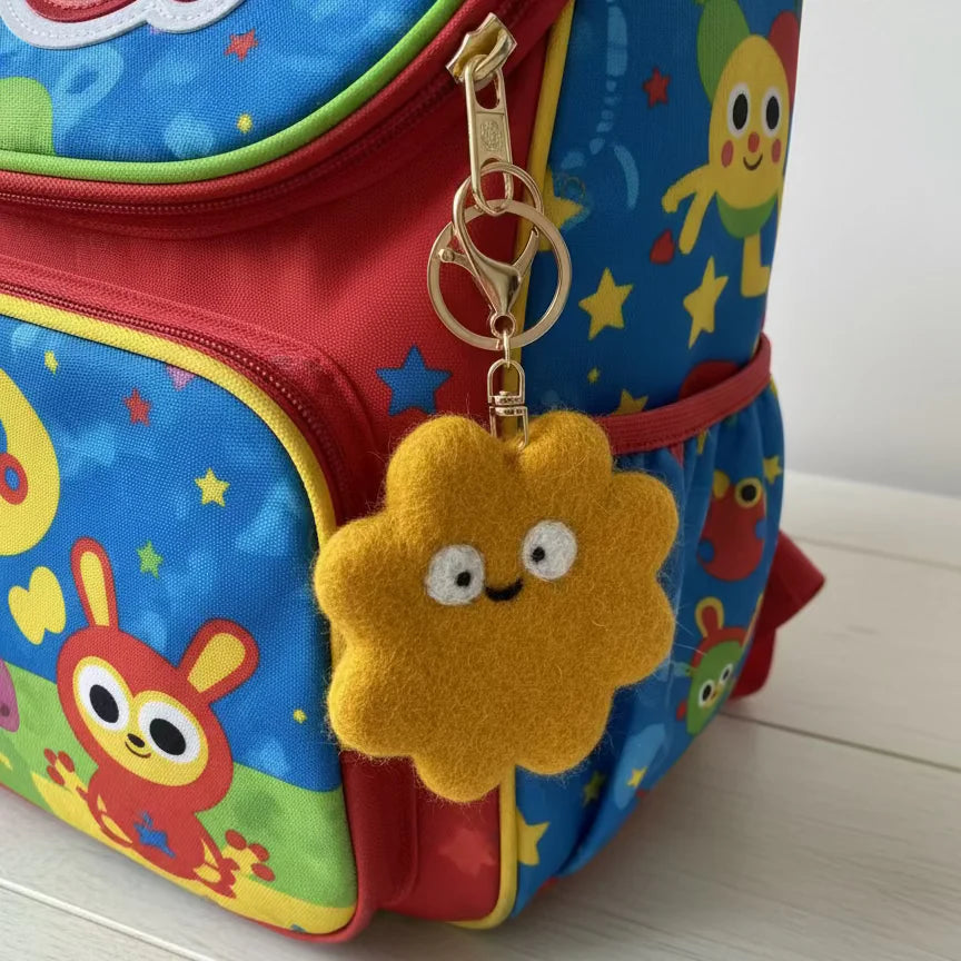 Feel-Good Fuzzy Friend Bag Charm/Keychain - Sunny