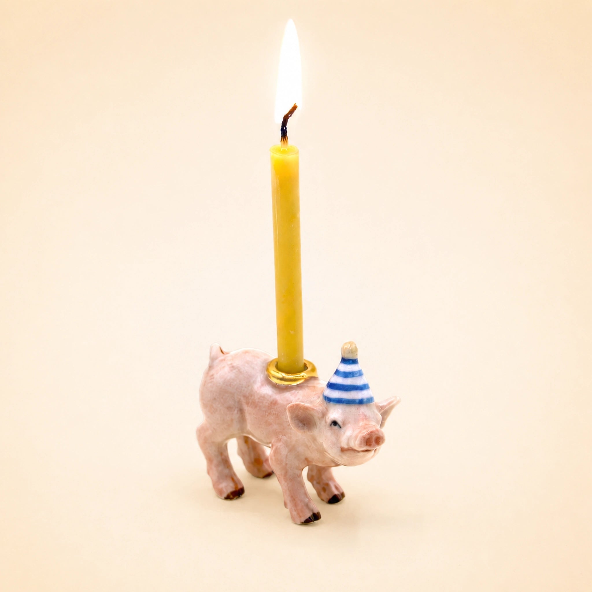 Year Of The Pig Chinese Zodiac Cake Topper | Porcelain Candle Holder