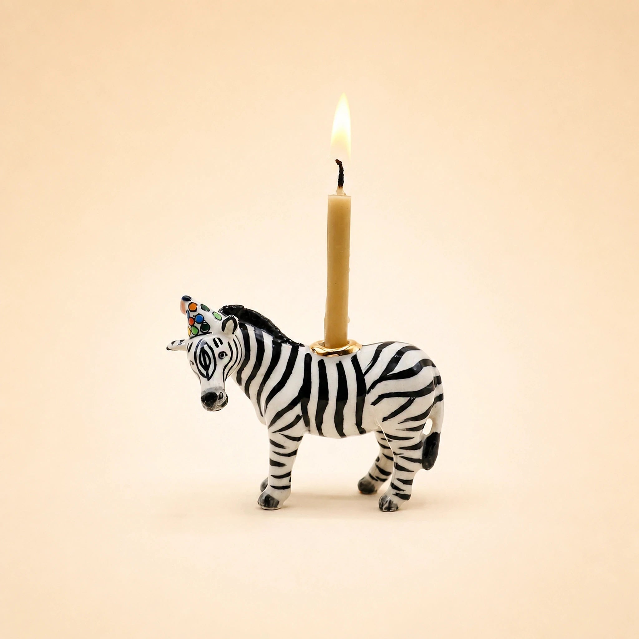 Zebra Cake Topper | Porcelain Candle Holder
