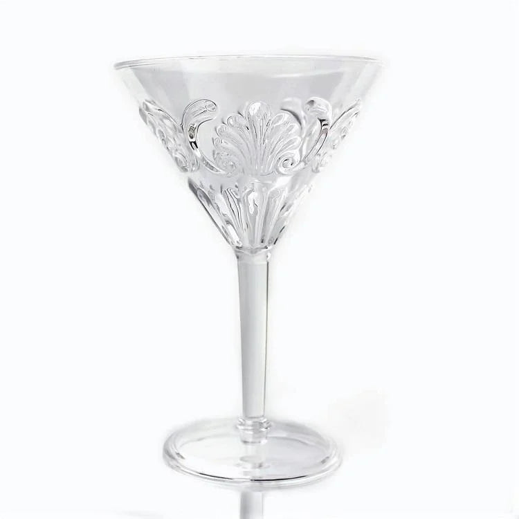 Acrylic Martini Scallop Glass - Clear