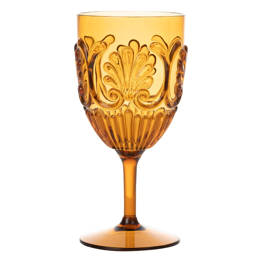 Acrylic Wine Glass Scollop - Amber