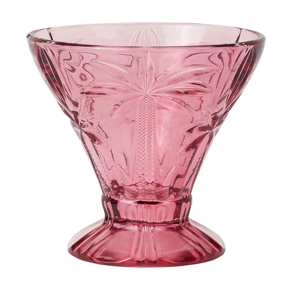 Cocktail Glass Set  4- Palm Tree pink