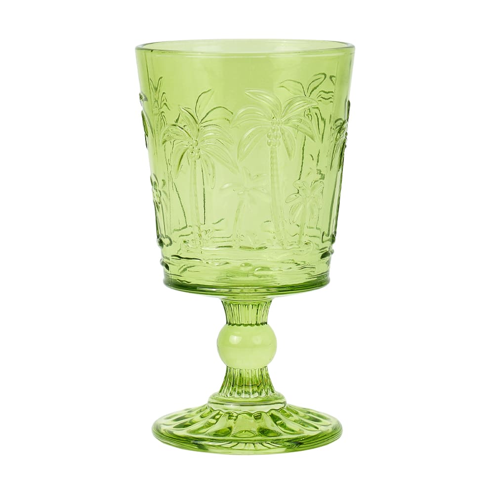 Goblet Set  of 4 - Palm Tree - Green