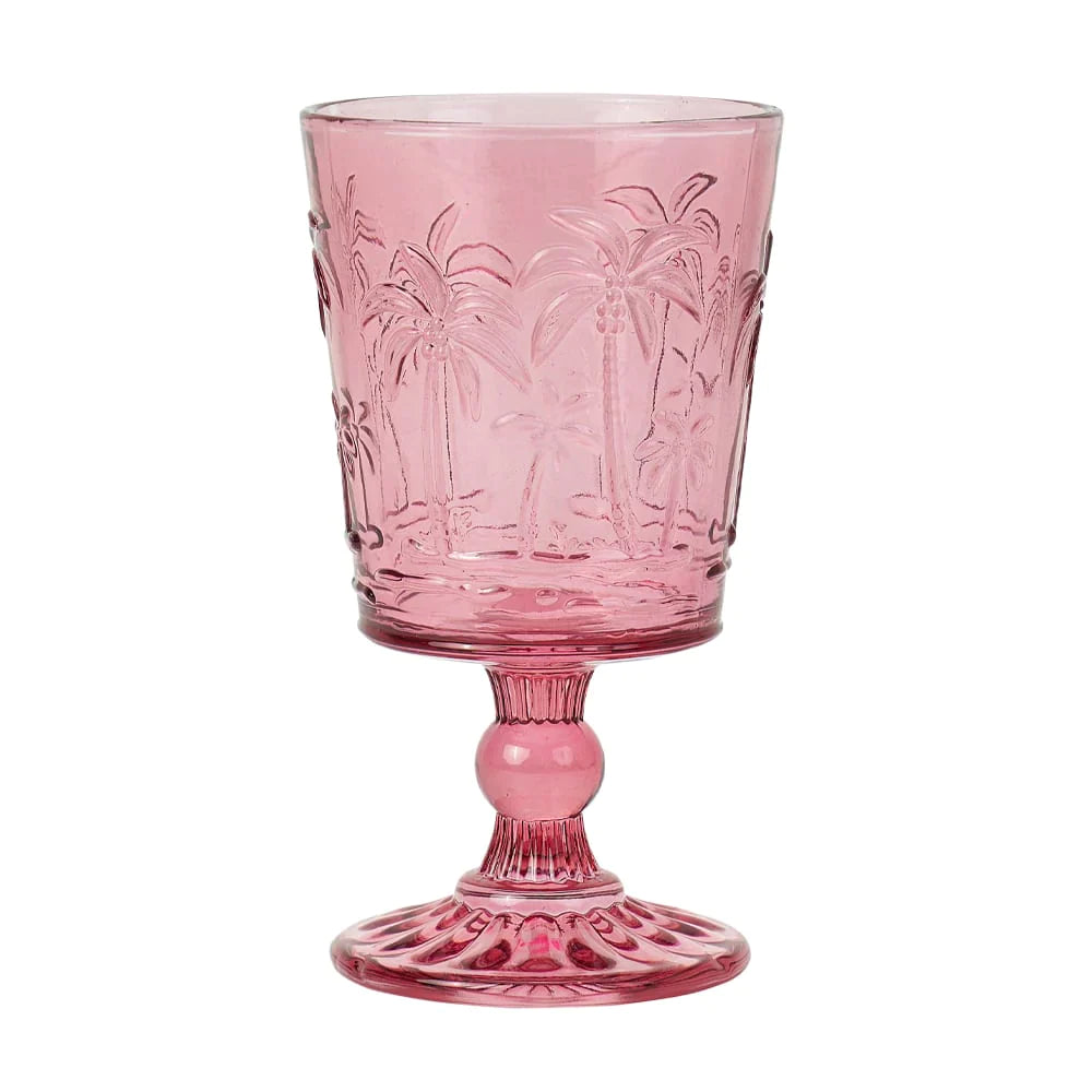 Goblet Set  of 4 - Palm Tree - Pink
