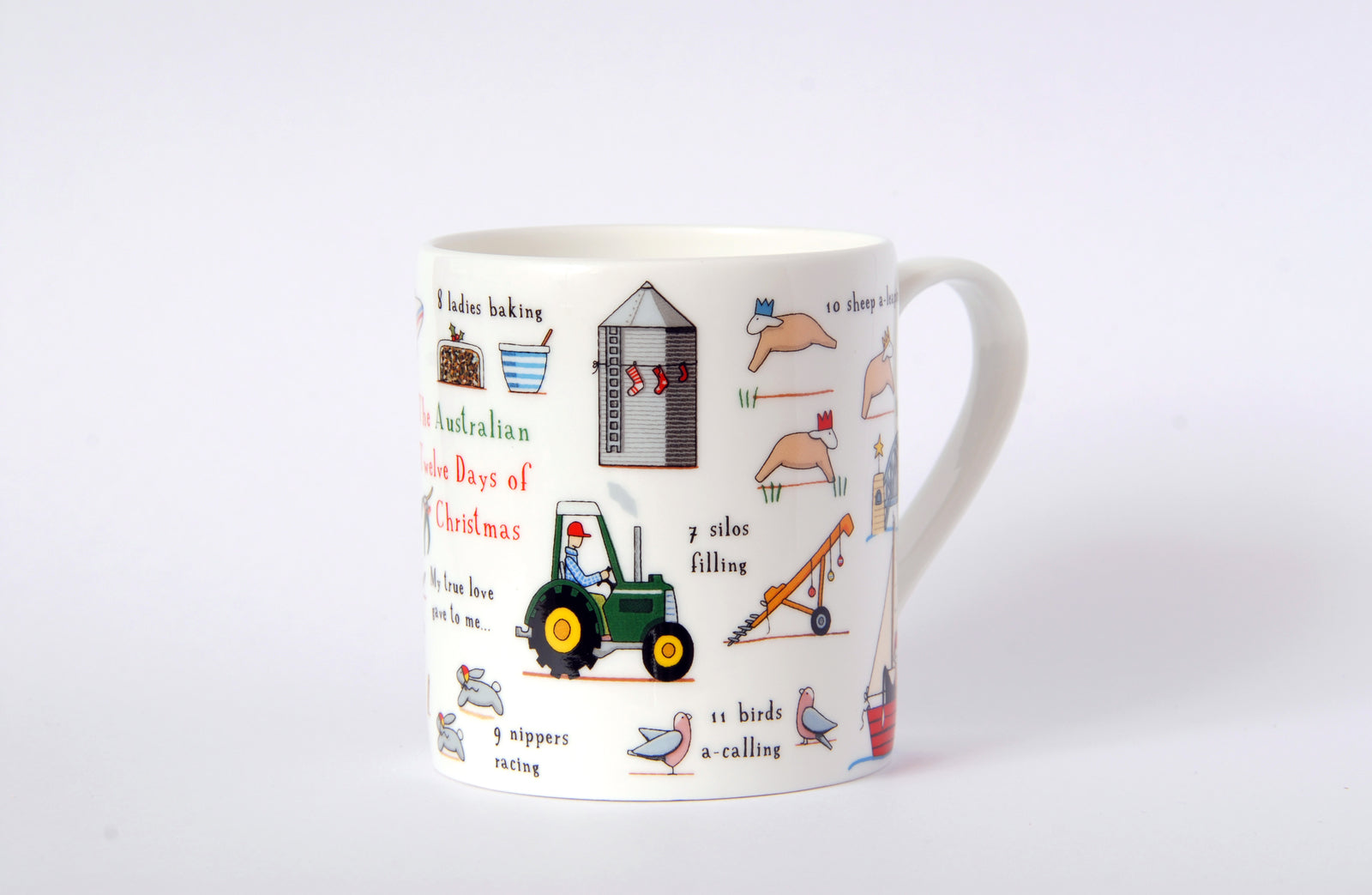 The Australian 12 Days Christmas 15oz Large Bone China Cup