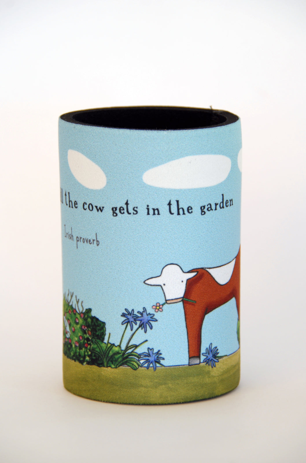 red tractor designs - Cow In The Garden Stubby Holder