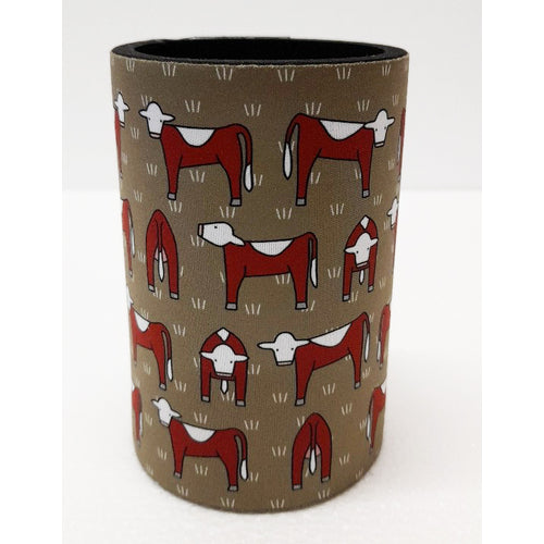 red tractor designs - Hereford Cattle Stubby Holder